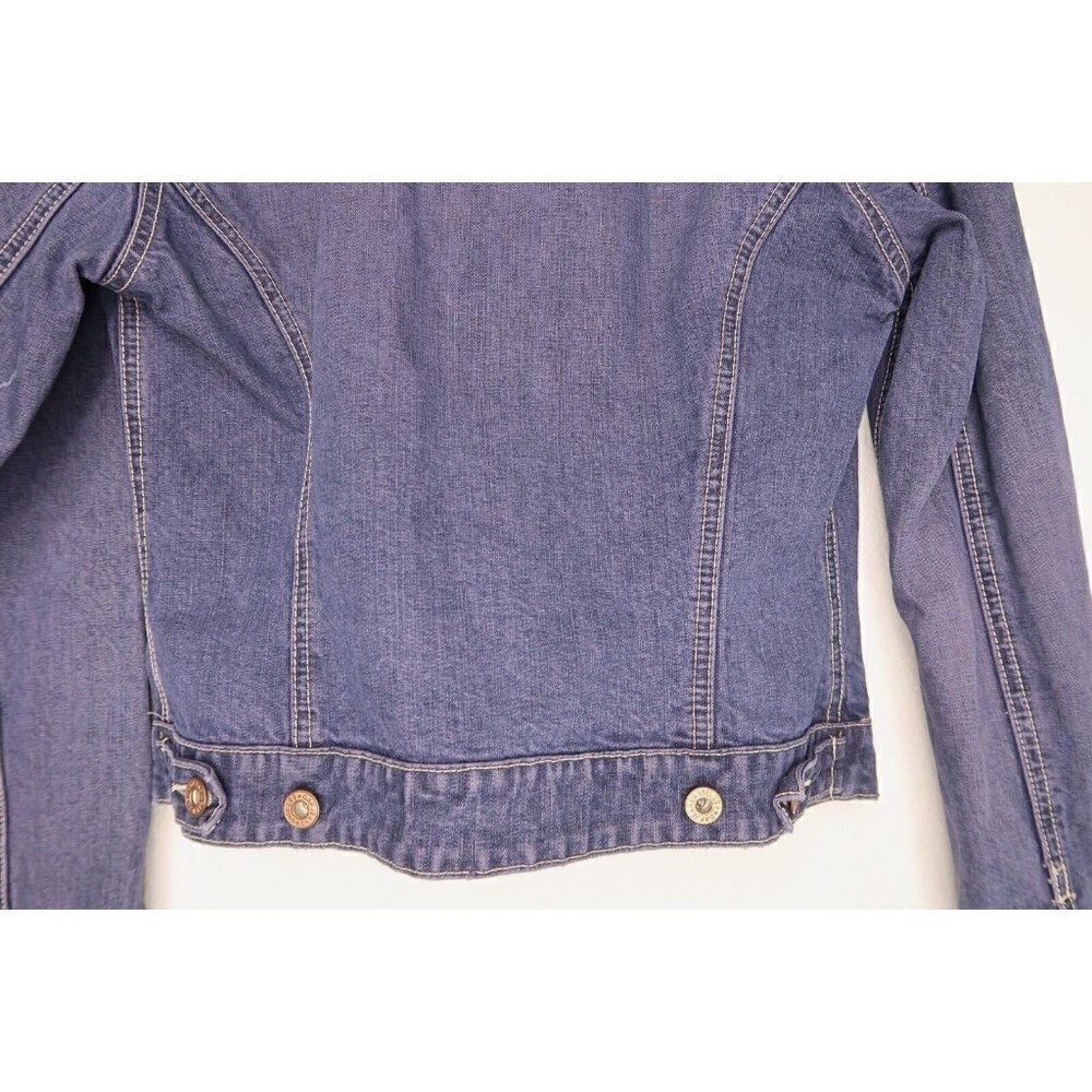 GAP Blue Denim Trucker Jean Jacket Dark Wash Cotton Women's Size XS Extra Small - Picture 9 of 13